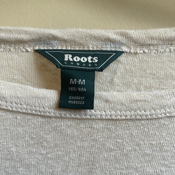 Roots Beige Linen T-Shirt - Picture 3 of 6